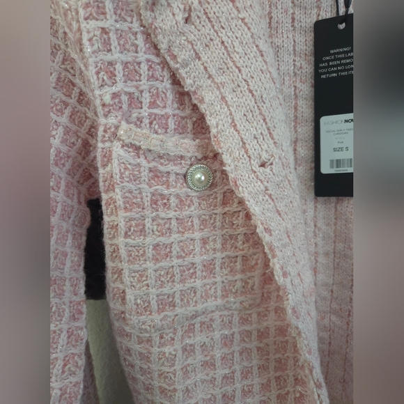 NWT Fashion Nova Barbie Pink Tweed Blazer - Picture 4 of 7